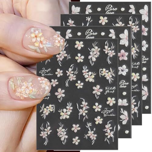 5D Spring Flowers Nail Art Stickers Cherry Flower Nail Stickers for Flower2