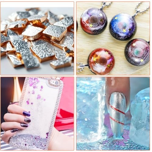 100 Pcs Silver Leaf Sheets with Brush – 5.5×5.5 Inch Aluminum Foil Paper for Gil