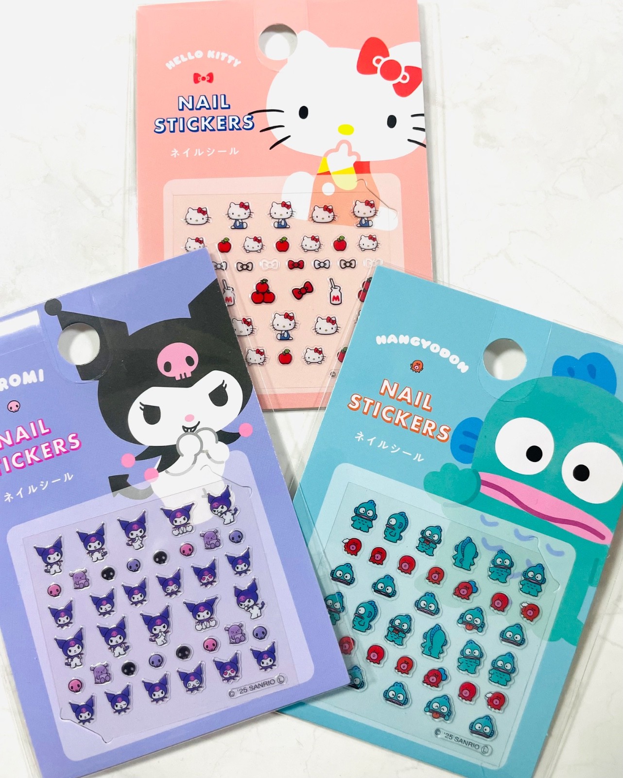 Sanrio Nail Stickers Hello Kitty Kuromi Hangyodon Kawaii Nail Art Japan