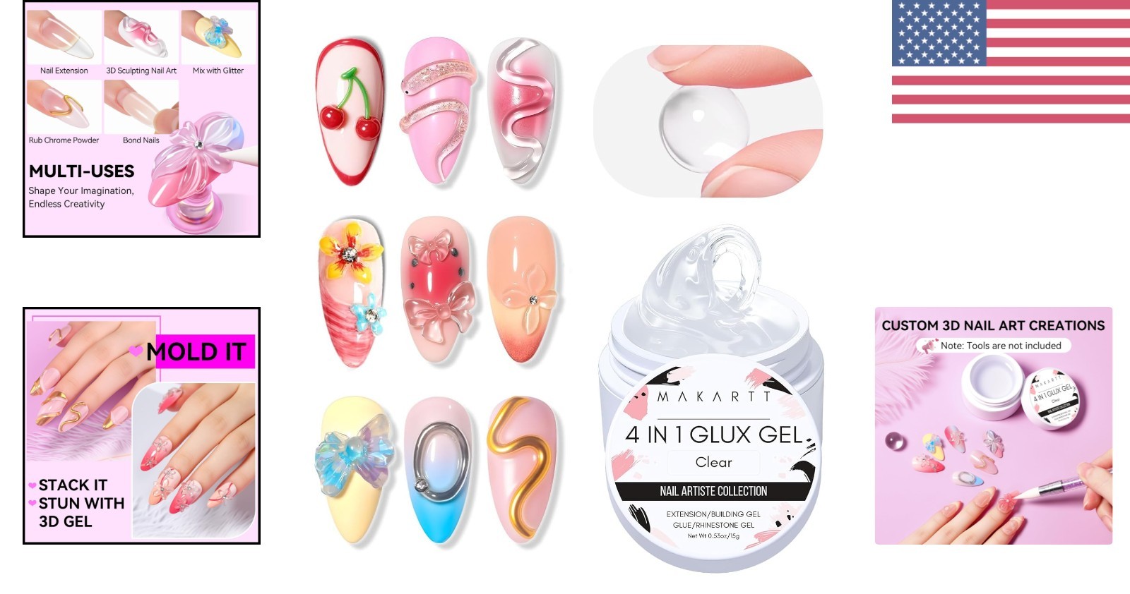 Non-Sticky 3D Sculpting Nail Gel – 15ml Solid Builder for Stunning Art Creations