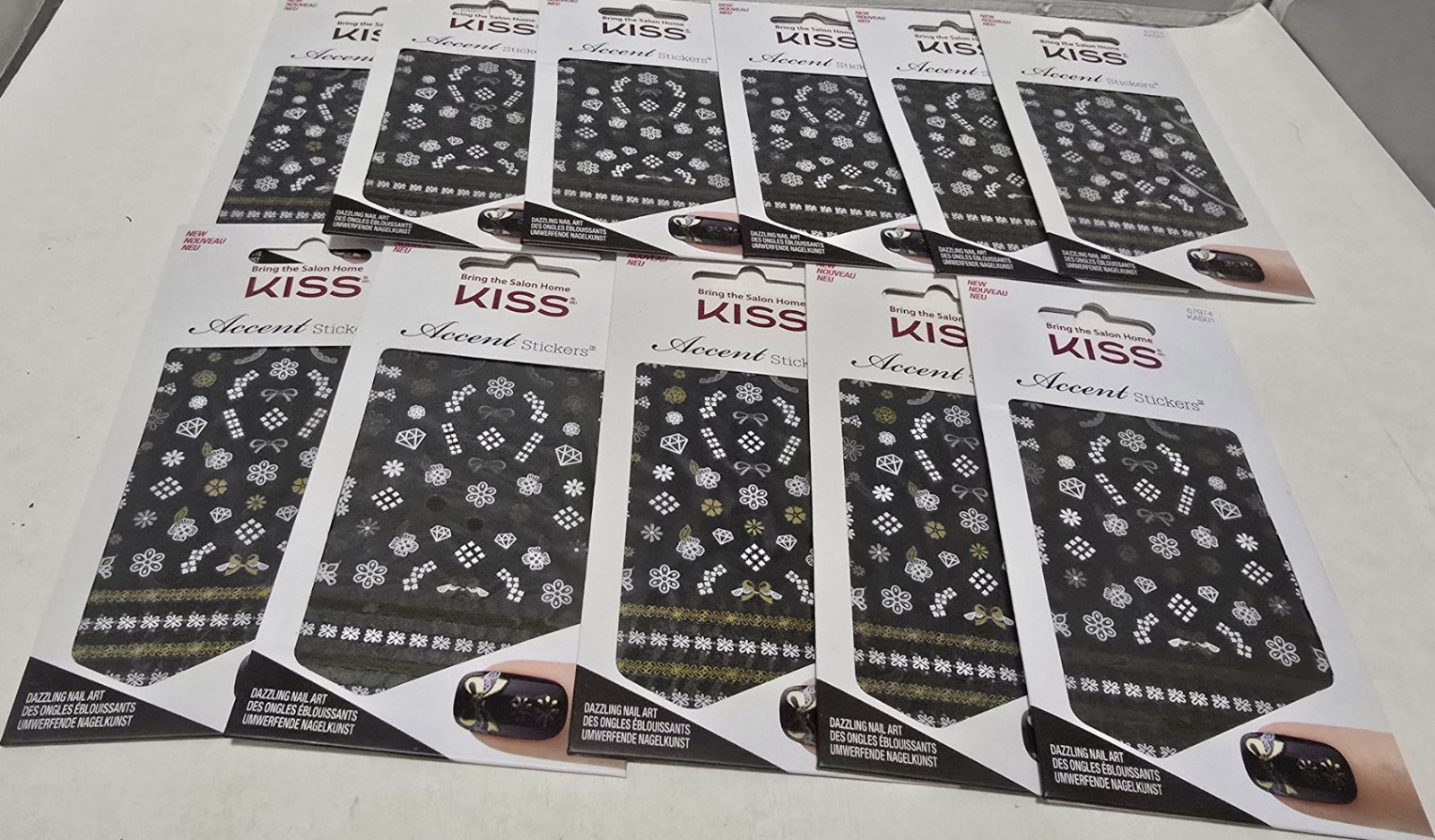 12 Kiss Accent Stickers. Bring The Salon Home,Nail Stickers