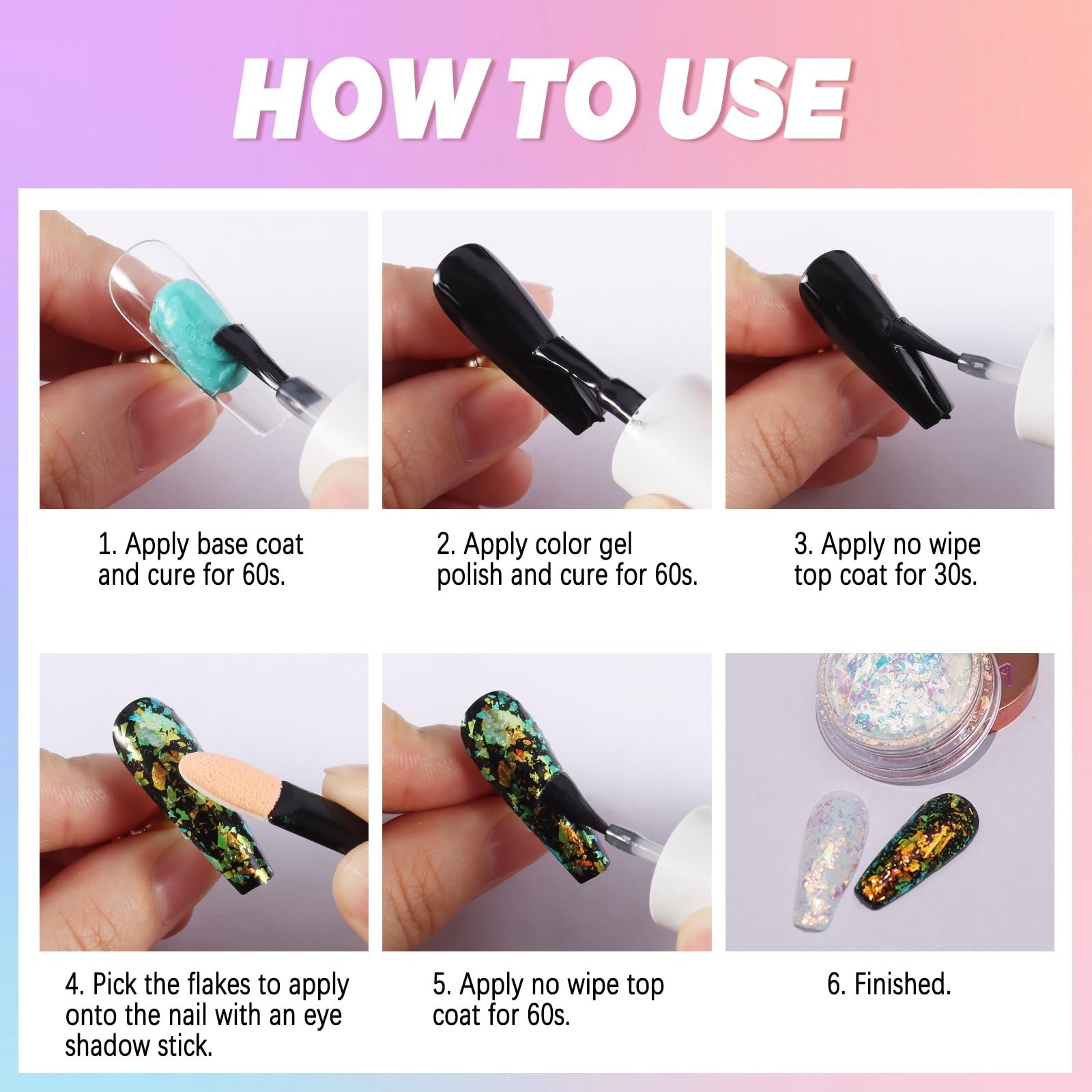 Laza Mermaid Fairytale Chameleon Flakes Nail Glitter Irregular Opal Nail Foil…