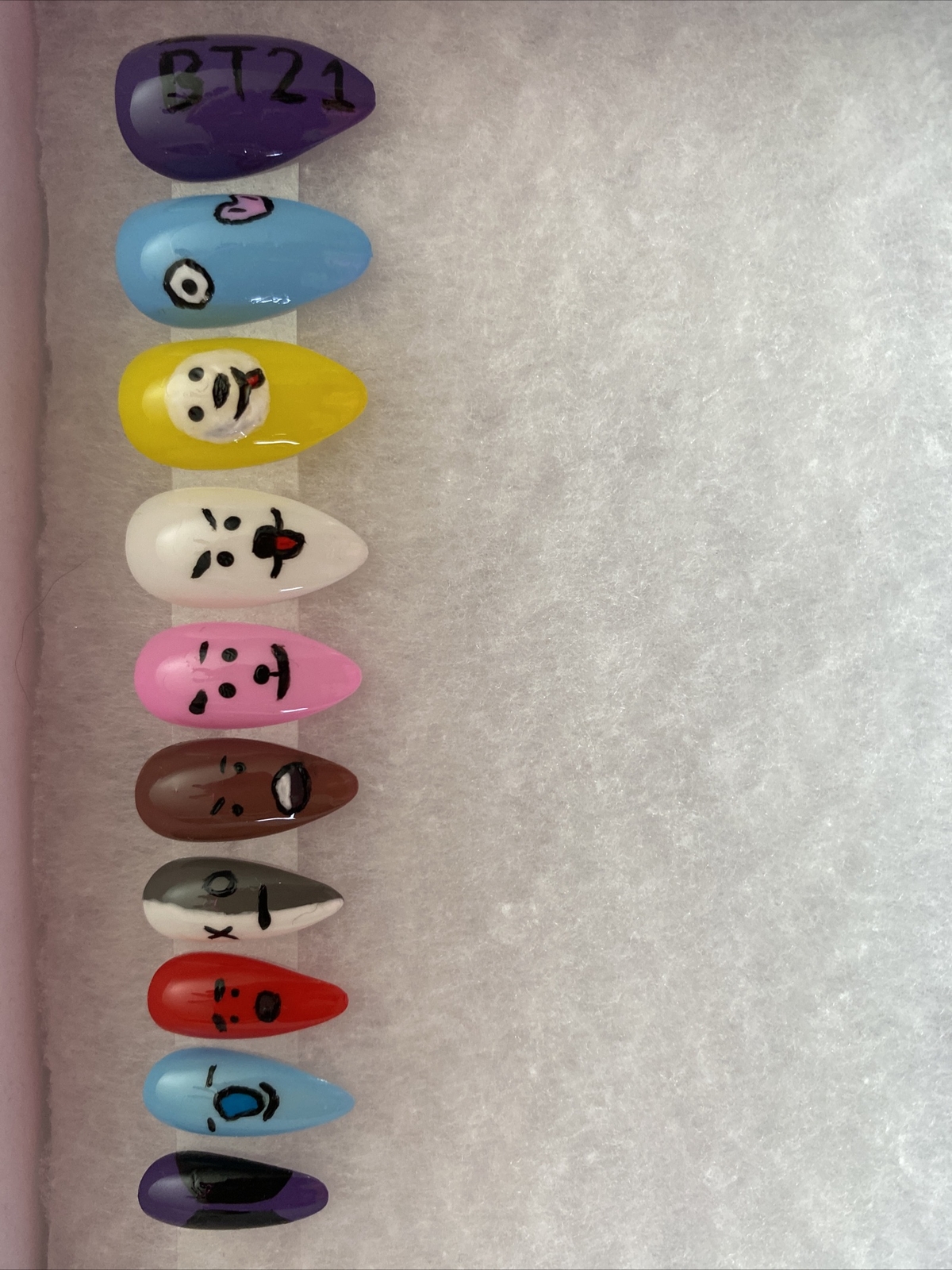 Bts handmade gel press on nails