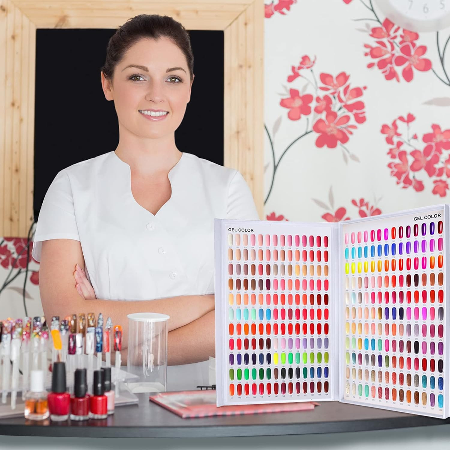308 Grids Nail Color Display Book for Swatches, Includes 360 False Tips – Profes