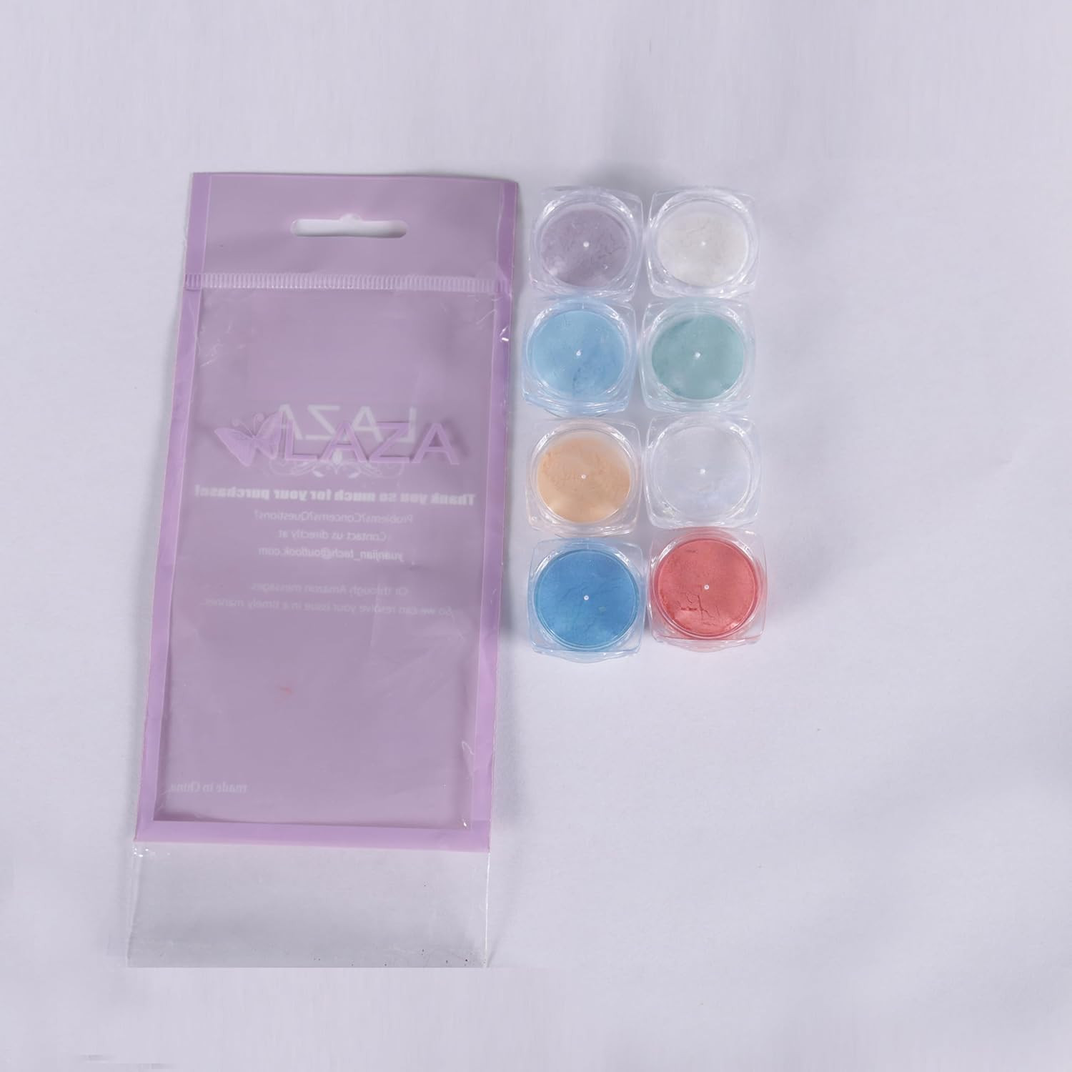 Mermaid Pearl Chrome Nail Powder, 8 Colors Metallic Mirror Effect Pigment