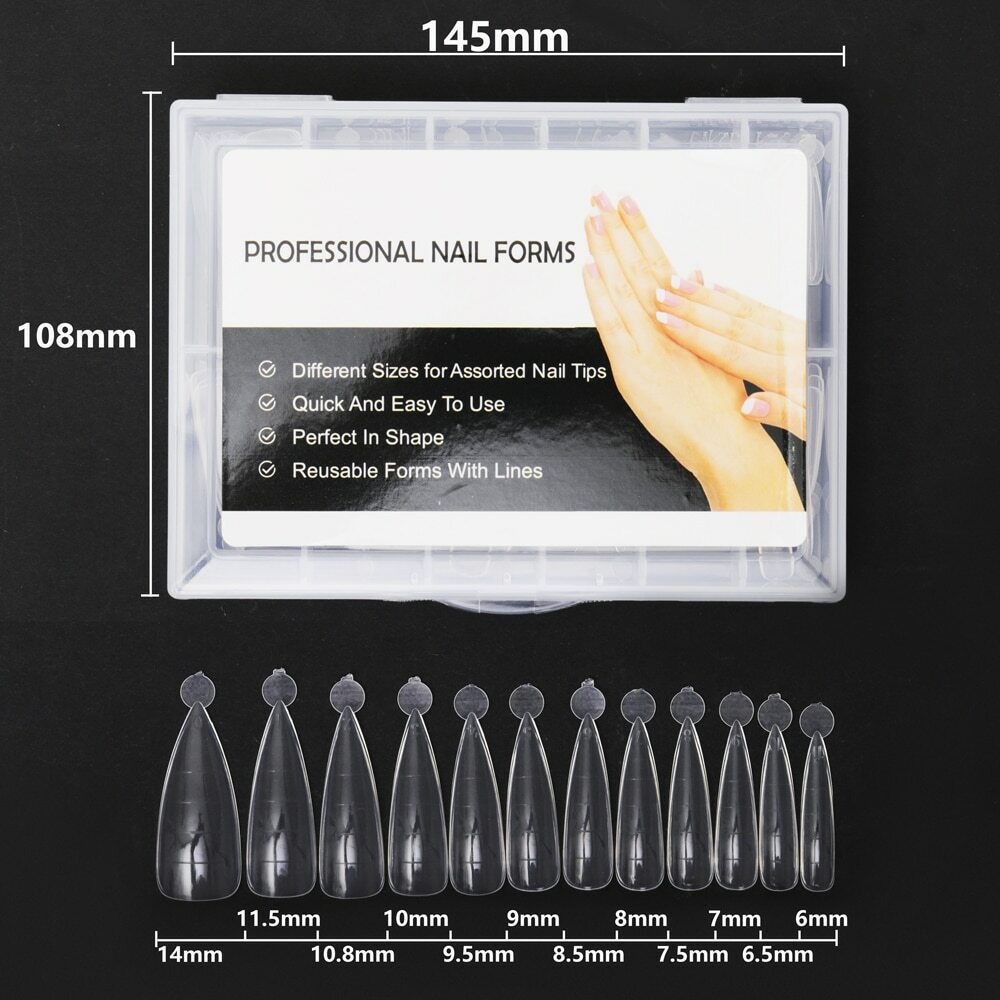 120un French Almond Dual Fake Nail Form Poly Gel System Acrylic DIY UV Art Mold