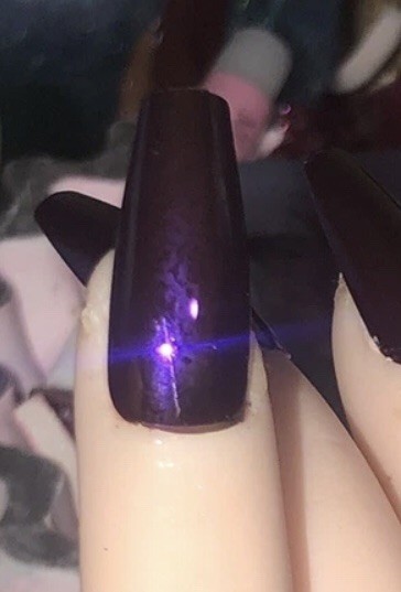 Custom Gel Press on Nails 20pc set Nails Purple Metallic Design