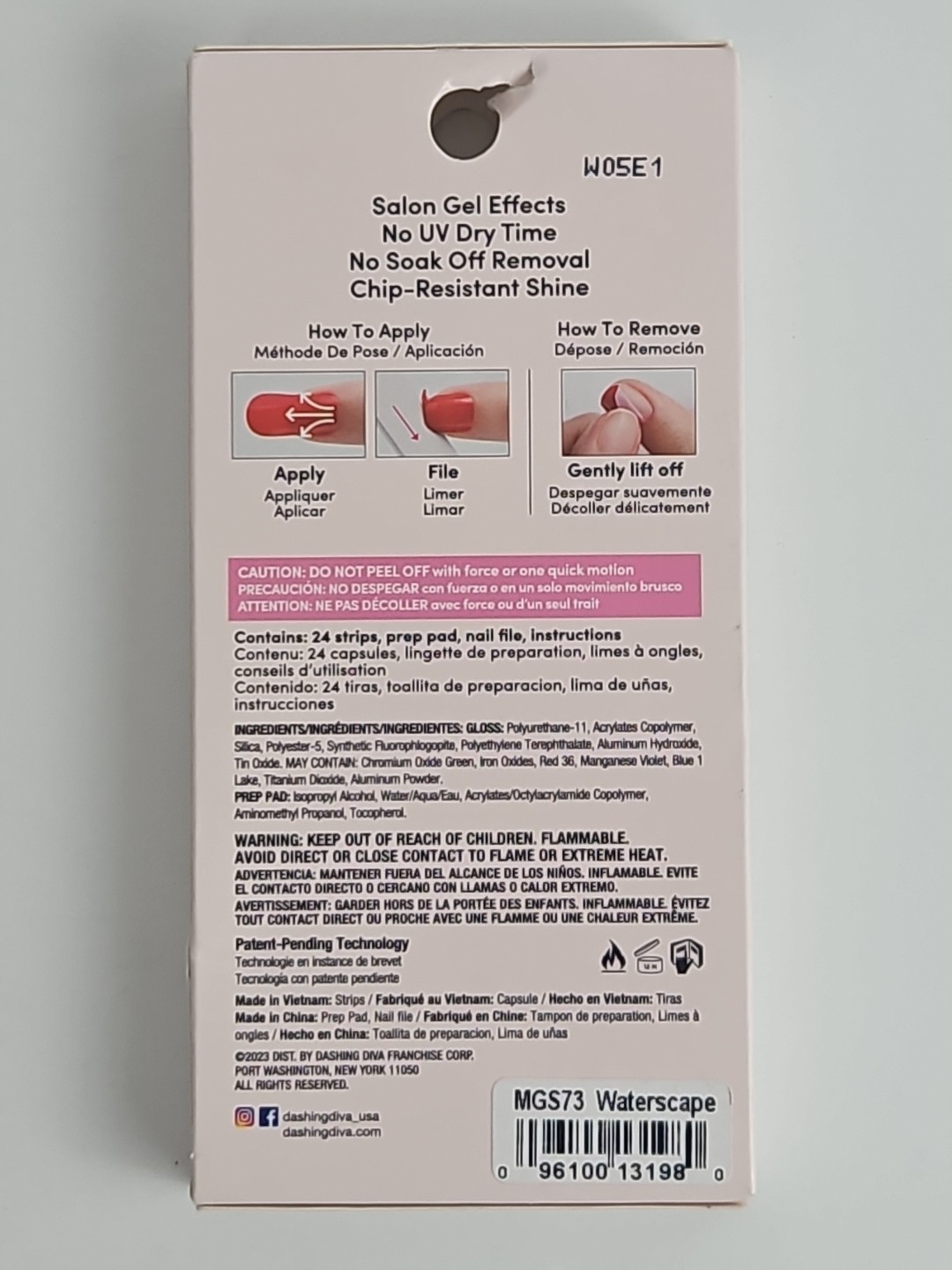 Dashing Diva Gloss Ultra Shine Gel Palette 24ct Gel Nail Strips MGS73 Waterscape