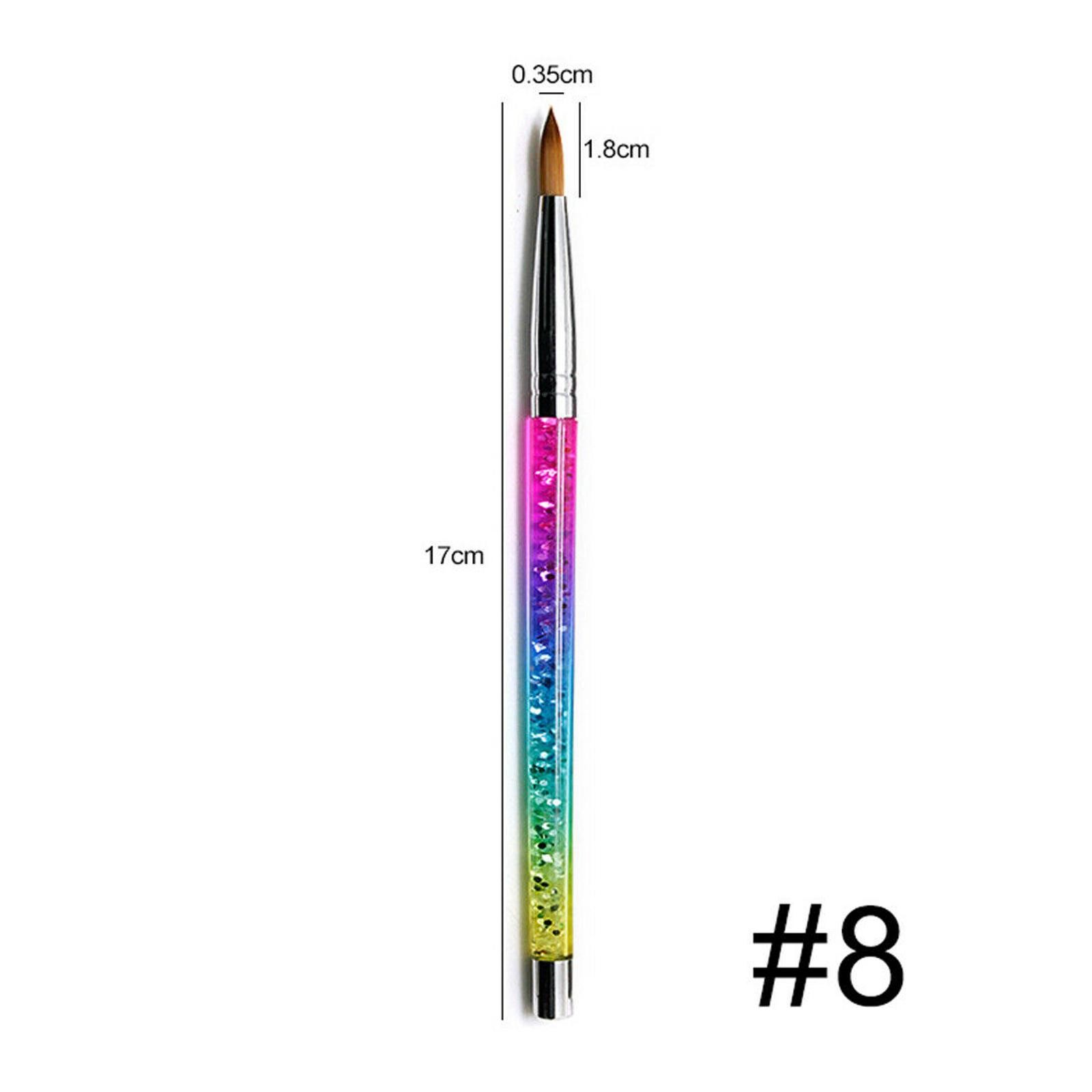 1Pc Top Quality Kolinsky Acrylic Nail Brush Round Size #6 #8 #10 #12 #14