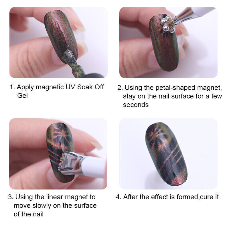 14PCS Nail Art Magnetic Stick Wand Pen for 3D Cat Eye Gel Painting Nails UV Gel