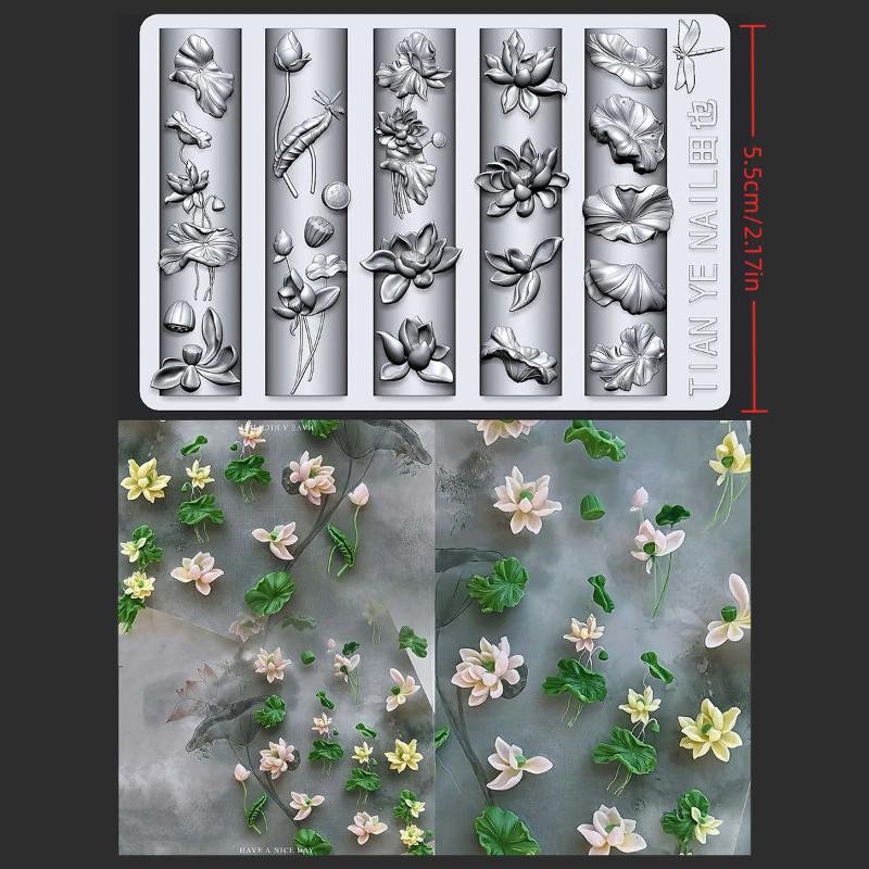 1Pcs Lotus Flower 3D Silicone Mold Lily Of The Valley Nail Art Decoration Nail