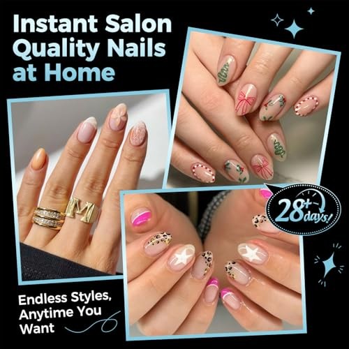 Nail Tips, 360pcs Soft Gel Pre-Shaped Acrylic XS Fake Nails, Extra Short Almond