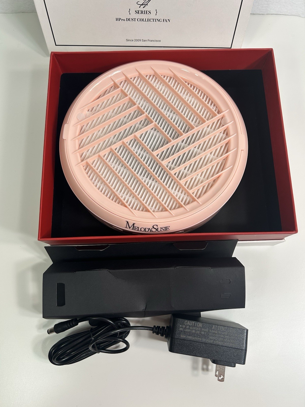 NEW MelodySusie Nail Dust Collector w/ Reusable Filter Powerful Vacuum Fan Pink