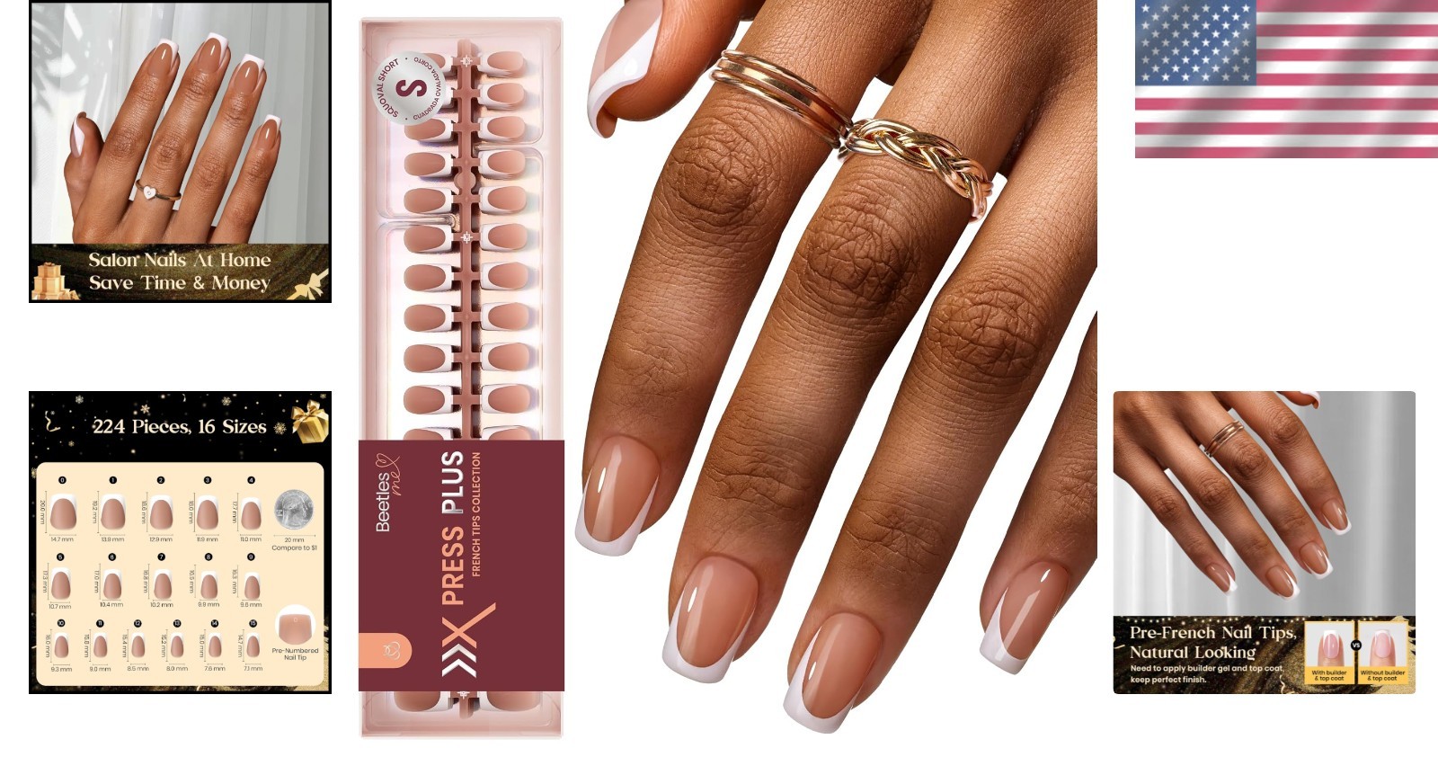 Long-Lasting 224 Pcs French Tip Fake Nails – 30+ Days Wear for Effortless Style