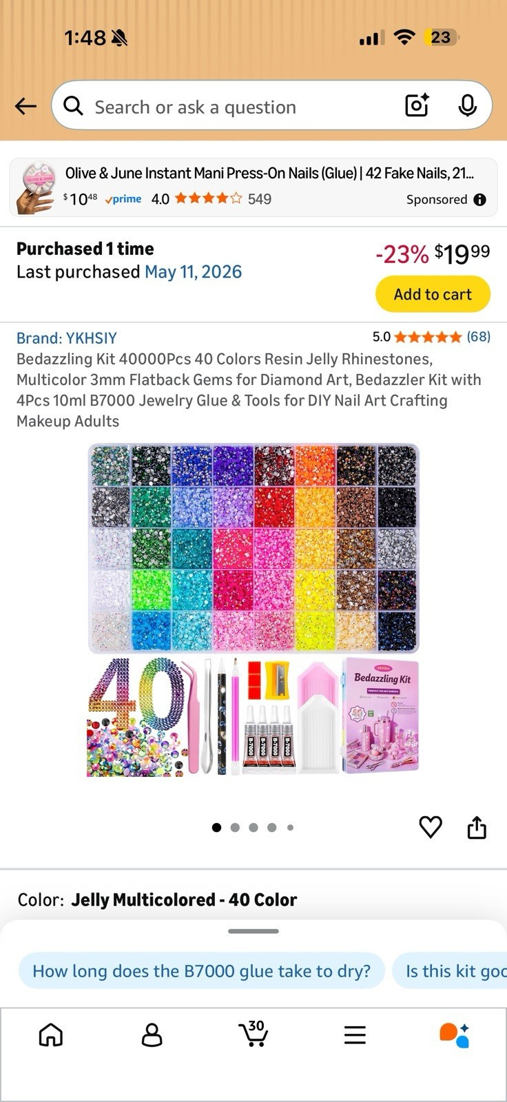 YKHSIY Resin Jelly Rhinestones Nail Art Kit 4mm Flatback Gems Multicolor