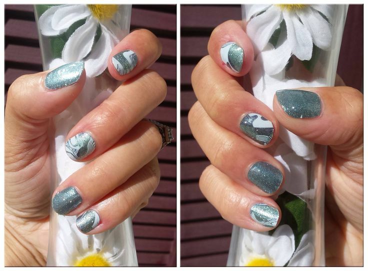 Jamberry Nail Wraps ~ HALF SHEET ~ SEA GLASS Unicorn Marbled Summer Sparkle