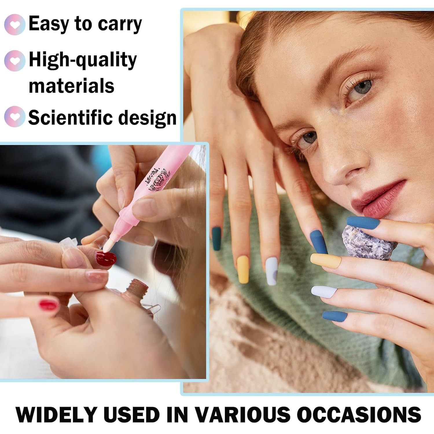 Nail Polish Corrector Pen, 4Pcs Remover Tool with 20pcs Tapered…