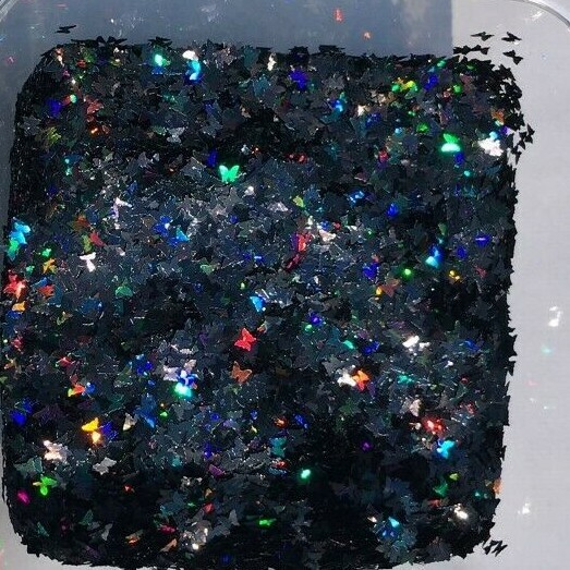 Solvent Resistant BUTTERFLY shape(BLACK METAL)Glitter-Nail Art Face Crafts 1TBsp