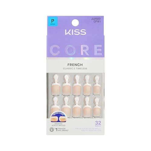White Nail Core – Press On – Nail glue included – Perfect – Petite Size