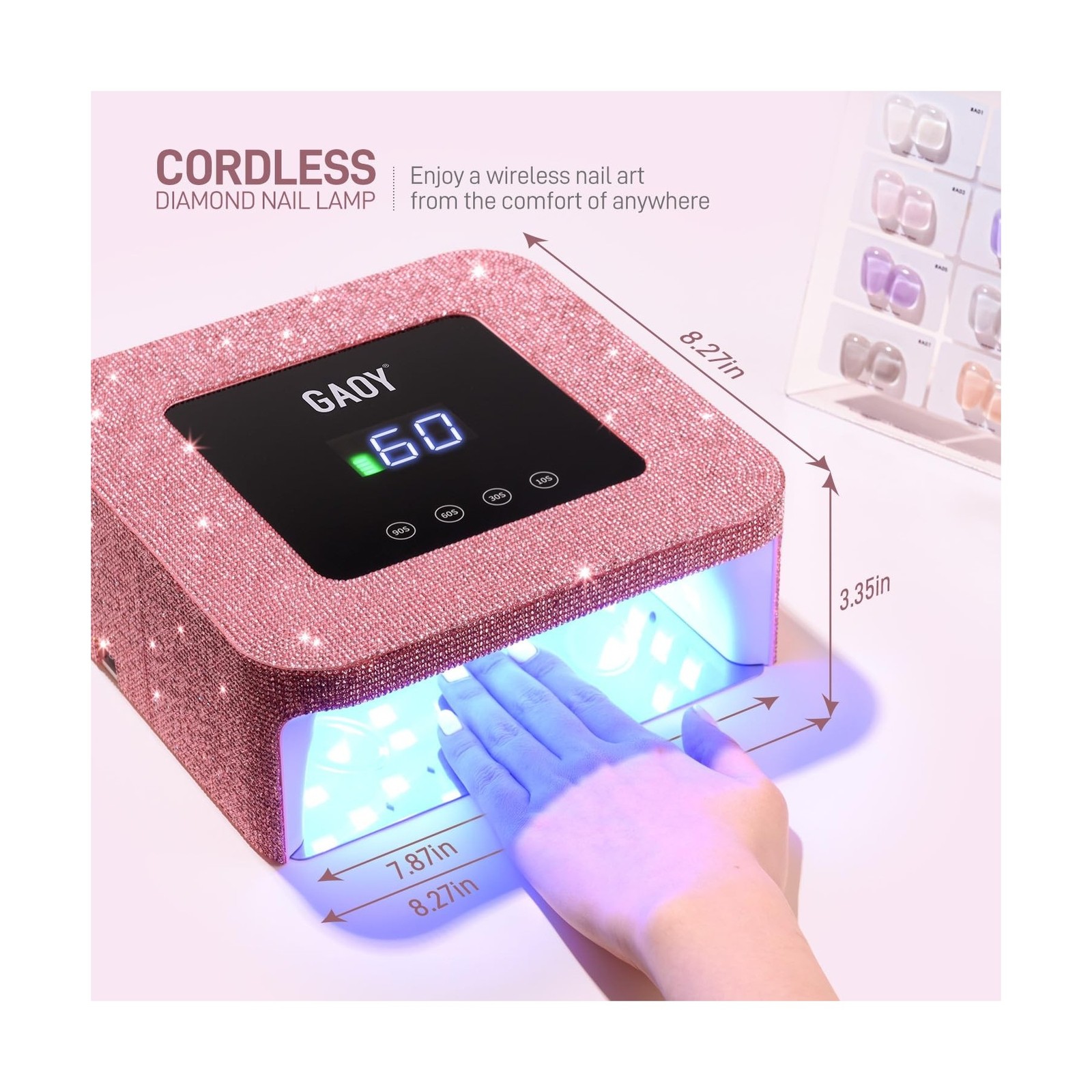GAOY Cordless UV LED Nail Lamp for Gel Nails, Rechargeable UV L… FAST USA SHIP