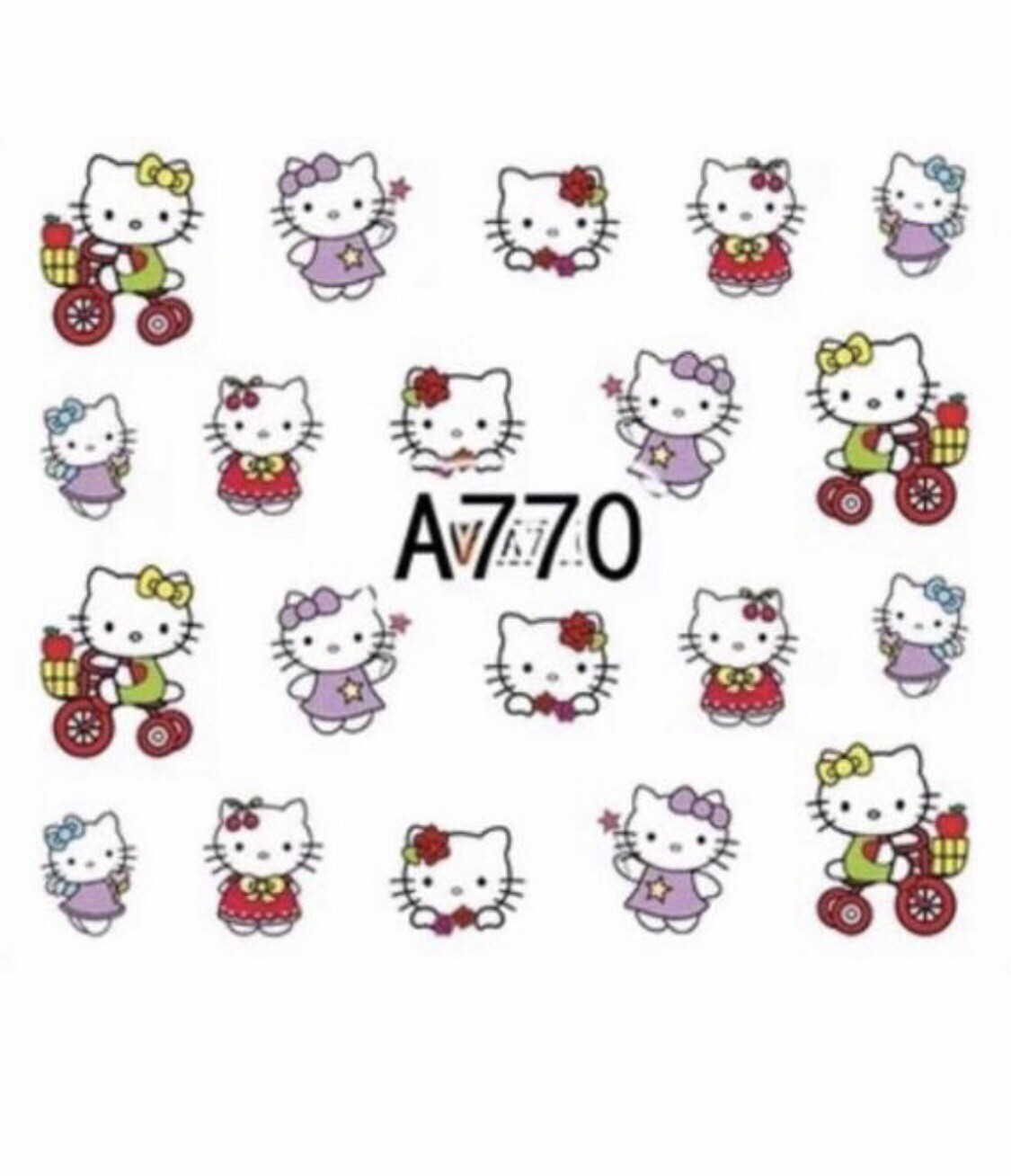 NAIL art 3 sheets HELLO KITTY + US SELLER Free Shipping