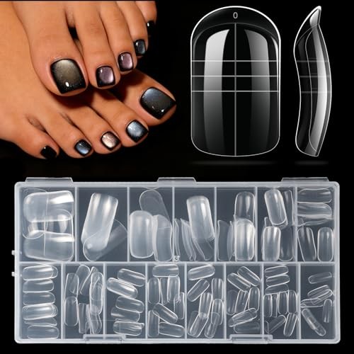 – Poly Extension Gel Toenail 150pcs Reusable Full Cover Dual Dual Toe Forms