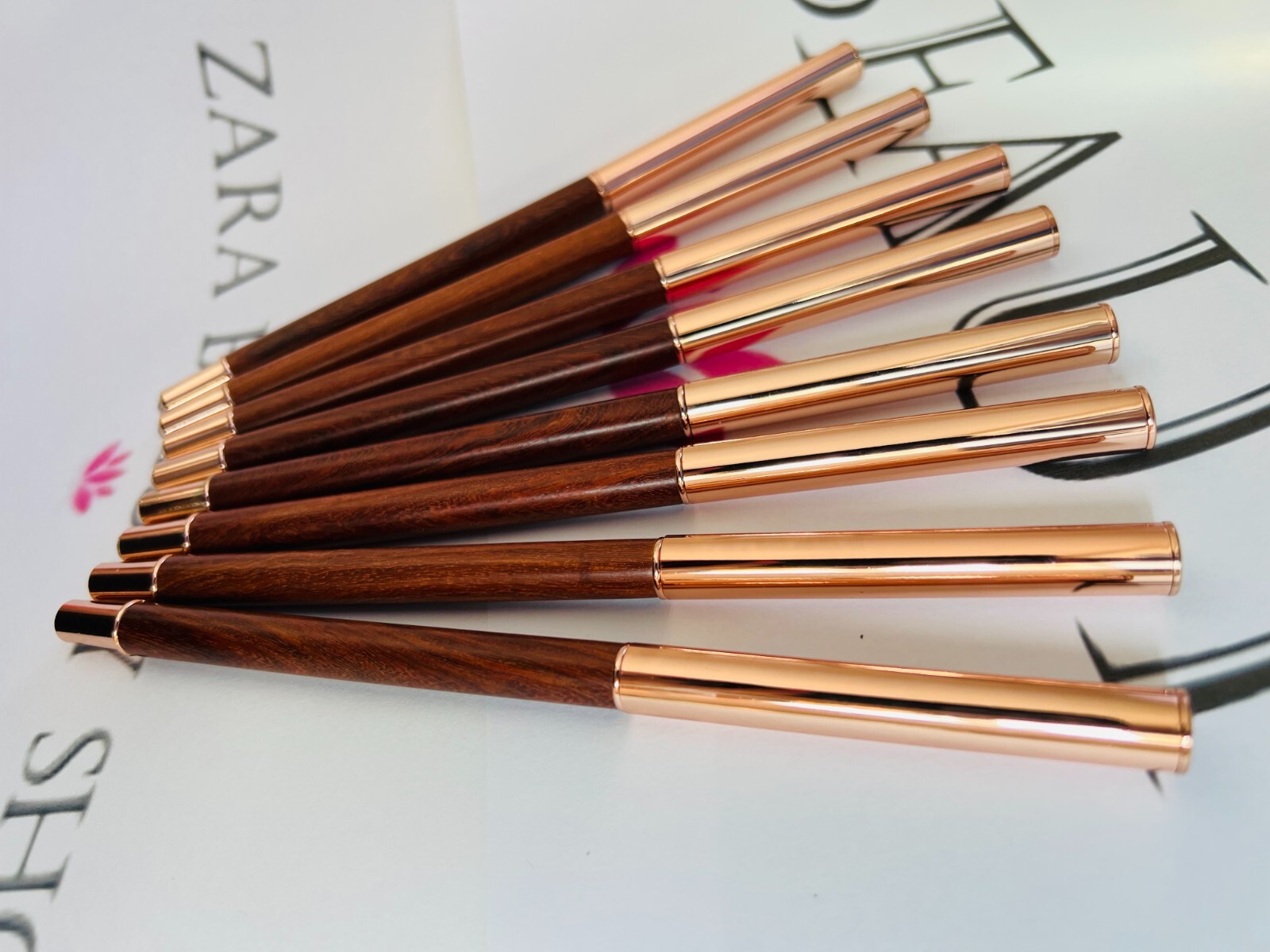 100% Wood Kolinsky Acrylic Nail Brush With Cap Size 2-16 CRIMPED Nail Art Pen