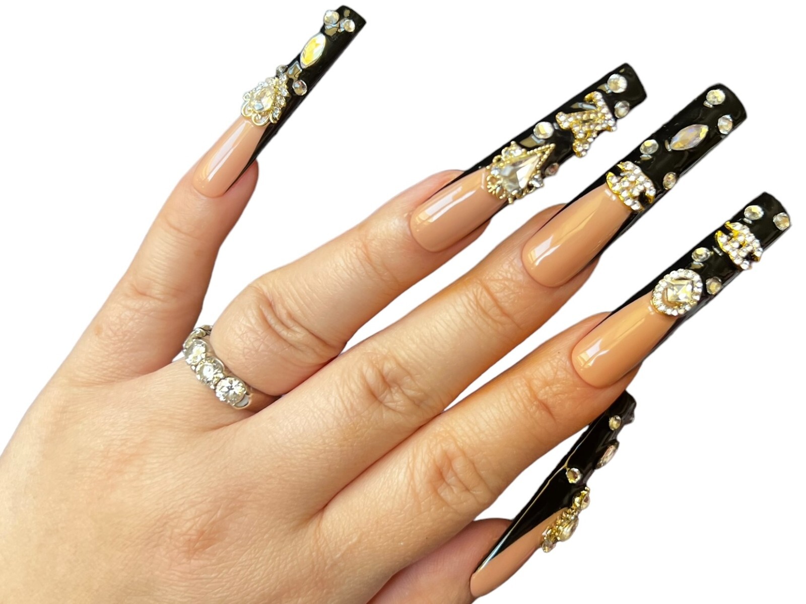 Luxurious Handmade Acrylic Press On Nails – A27 – High Quality & Reusable
