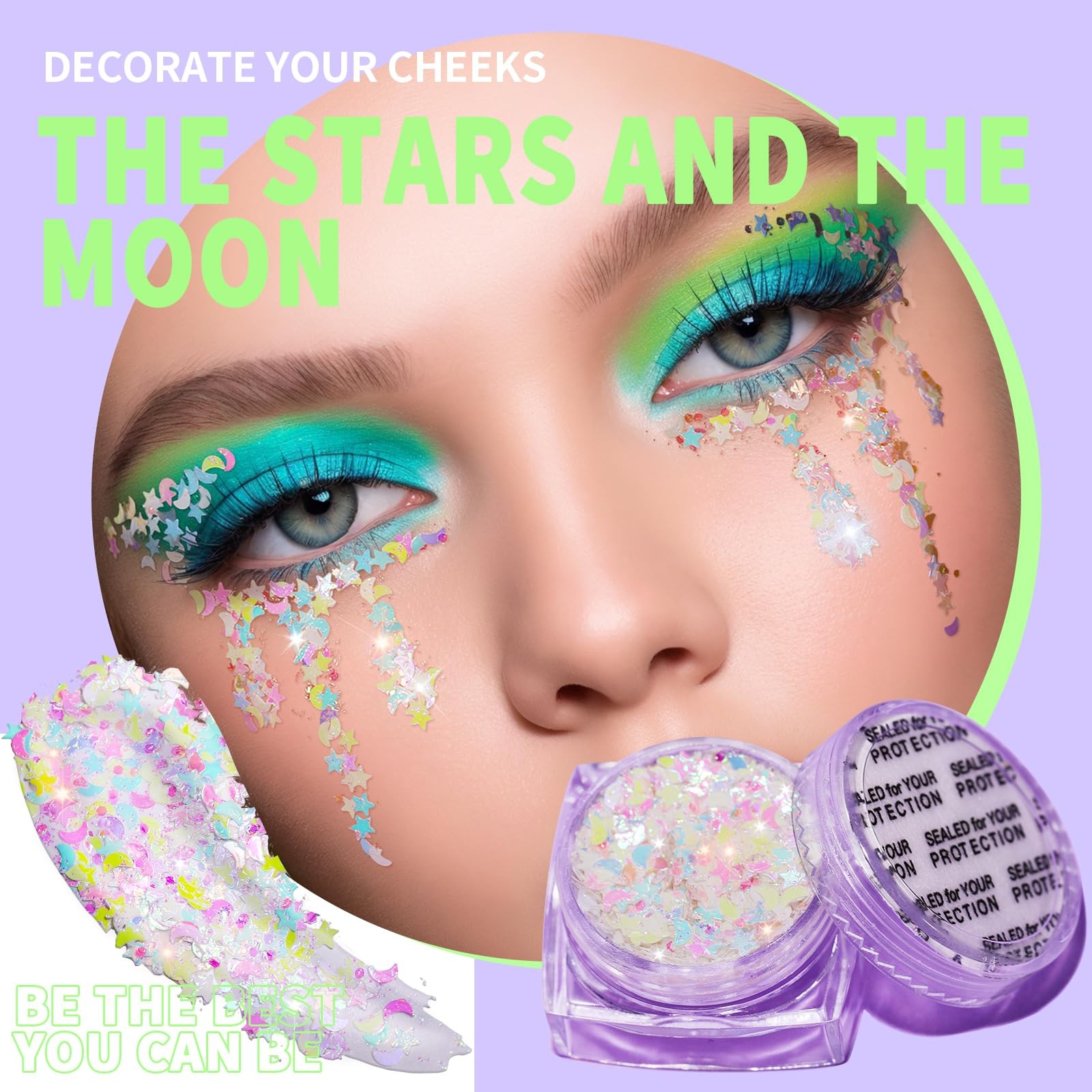Face Glitter Body Glitter, Clear White Body Glitter Gel, Hair Glitter Gel, 6 …
