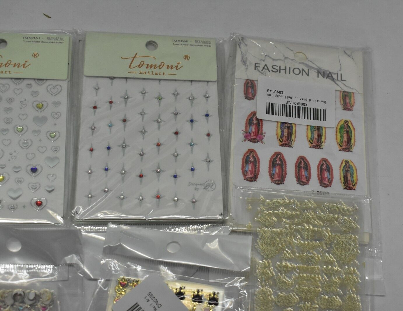 Bulk Lot Nail Art Stickers Decals Accessories Bling Holiday Religious 10 oz