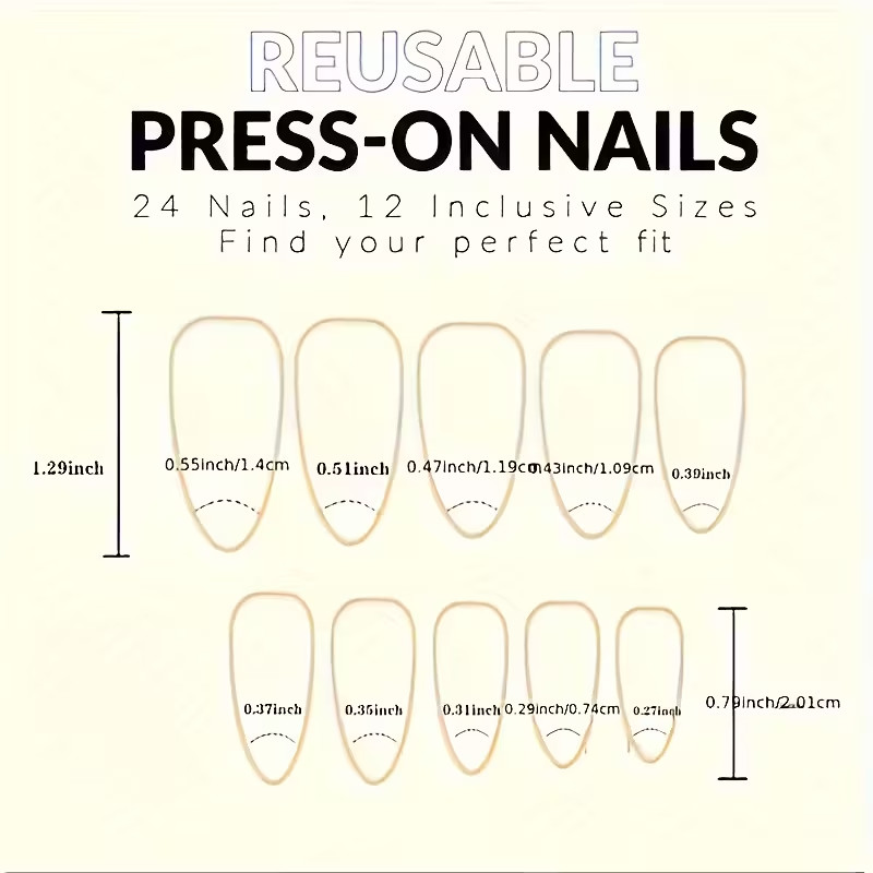 24pcs Almond Medium Press-On Nails, Golden & Black Starry Night, Crescent Moon