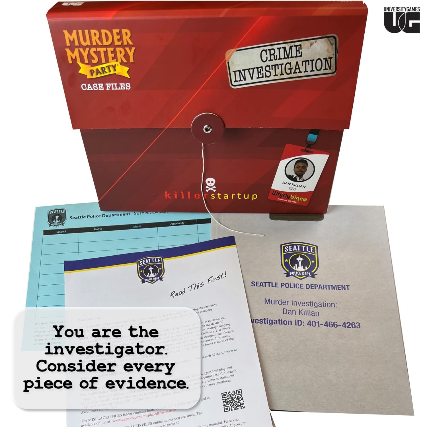 Murder Mystery Party Case Files: Killer 13 x 18.5 x 9 cm, Startup