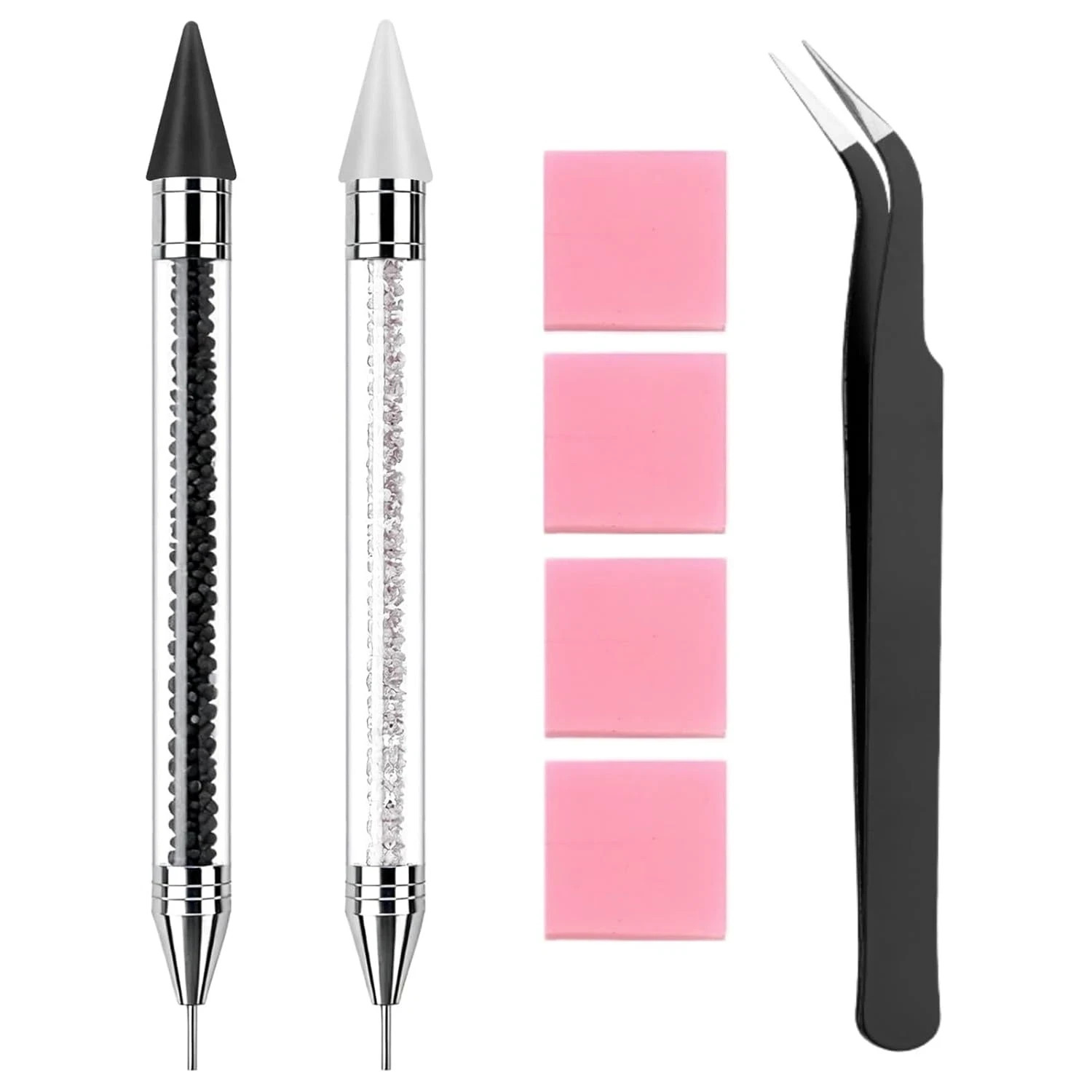 Rhinestone Picker Tool, 2 Pack Rhinestone Pen Bedazzling Pen with Tweezer | Wax