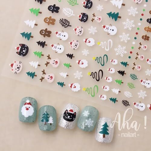 Christmas Nail Stickers Winter Snowman Snowflake Nail Art Stickers 8PCS style1
