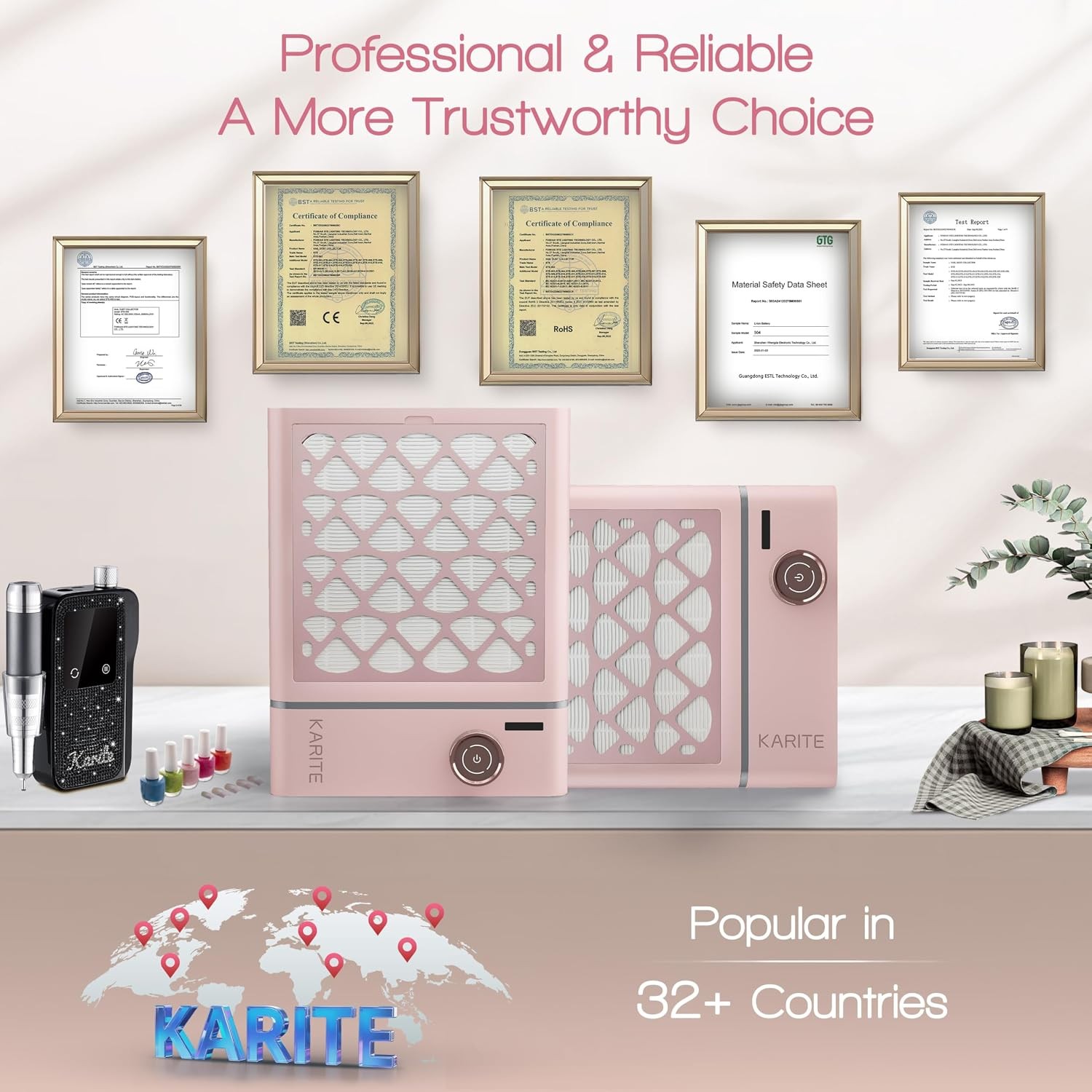 Nail Dust Collector, Upgrade Vacuum Dust Collector with 30Pcs Papers, 5000RPM Po