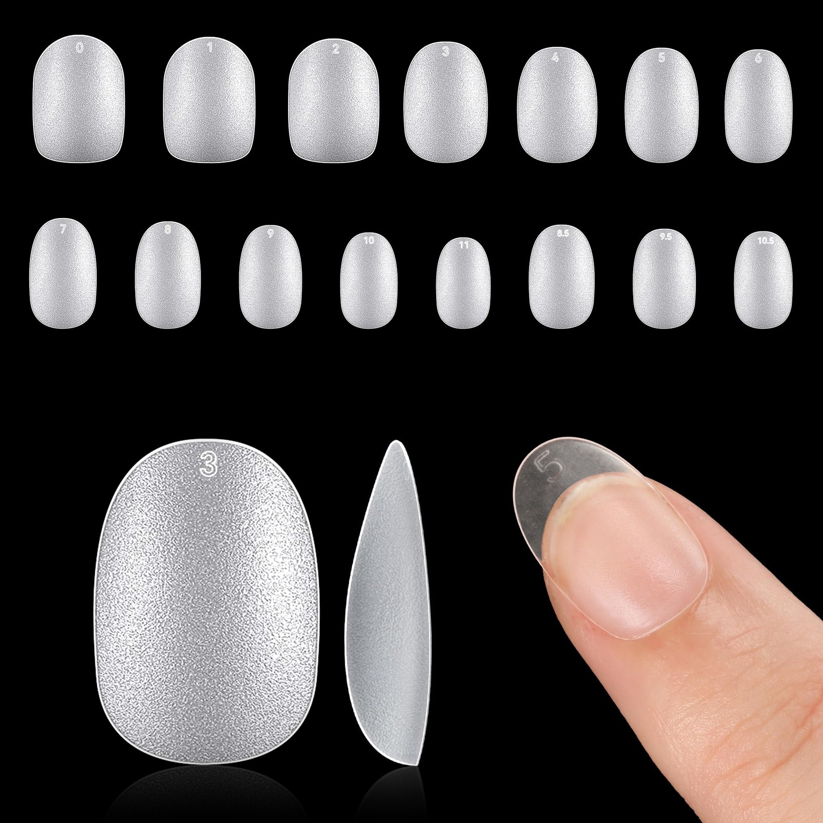 UNA GELLA Round Almond Nail Tips 360pcs
