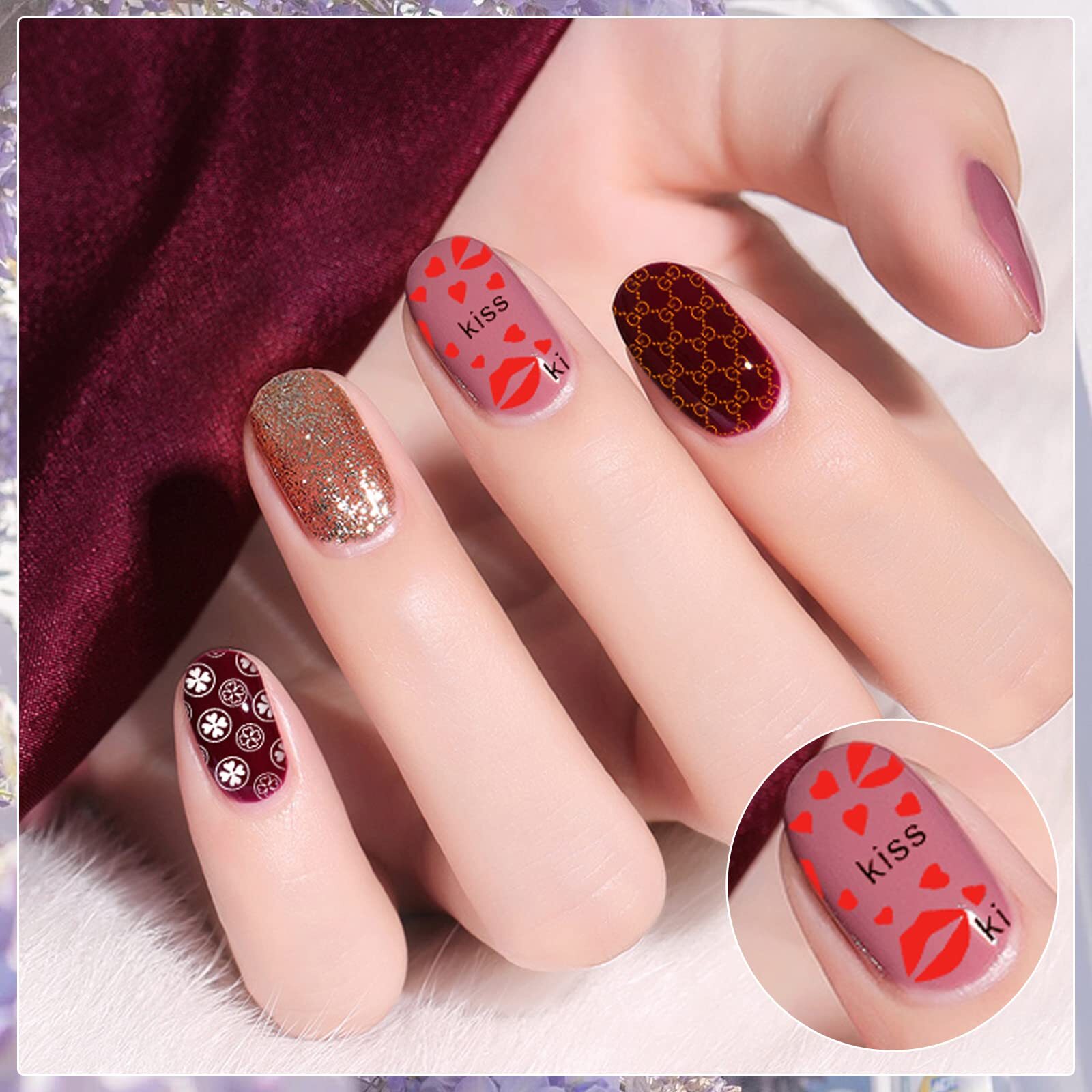 Nail Stamper Kit Nail Art Stamping Plate Set Stamping Nail Polish Gel Stamp P…