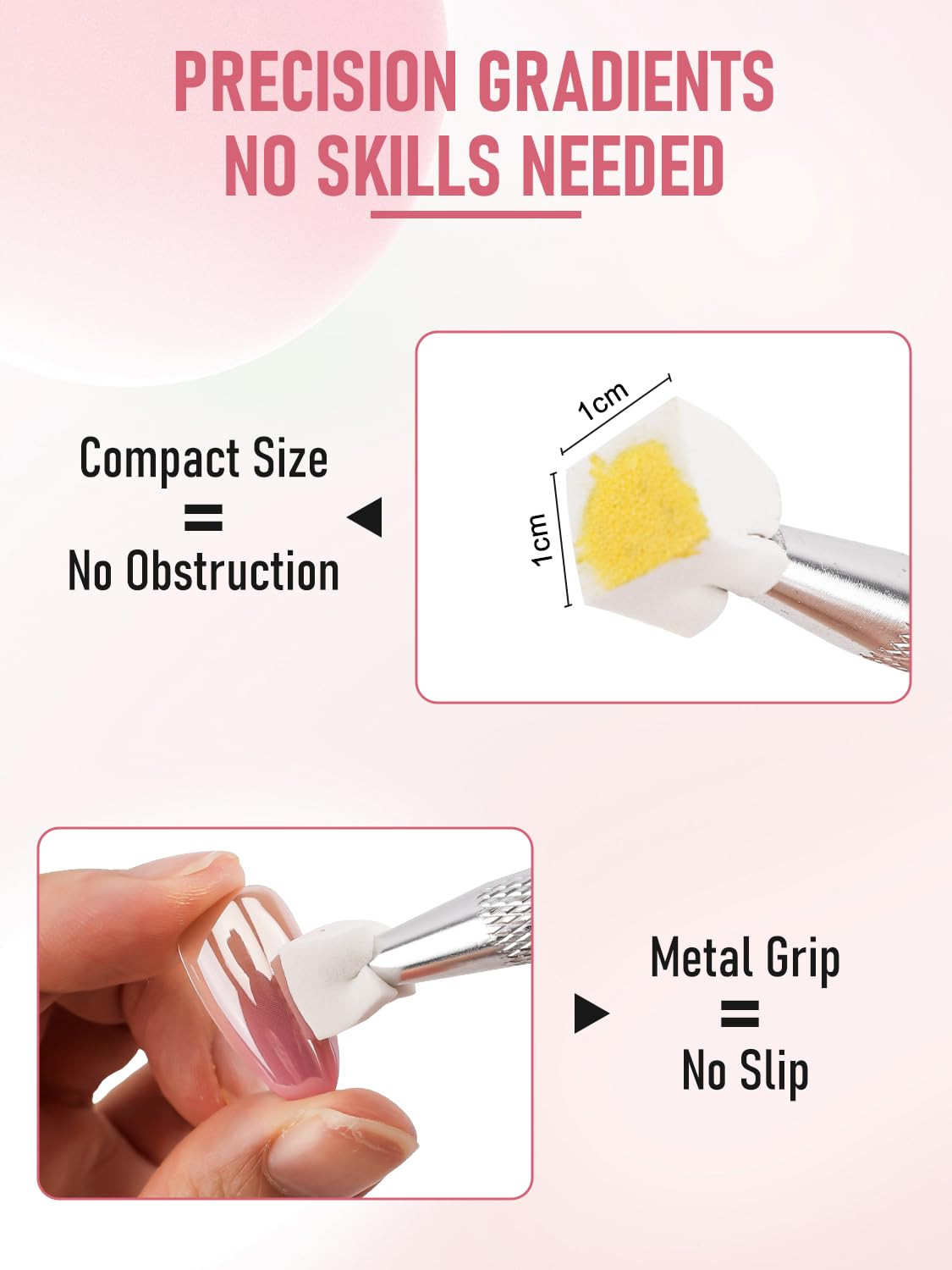 YOOVR 223-In-1 Nail Art Tools, 200 Nail Sponges for Ombre, 20 Brushes Set
