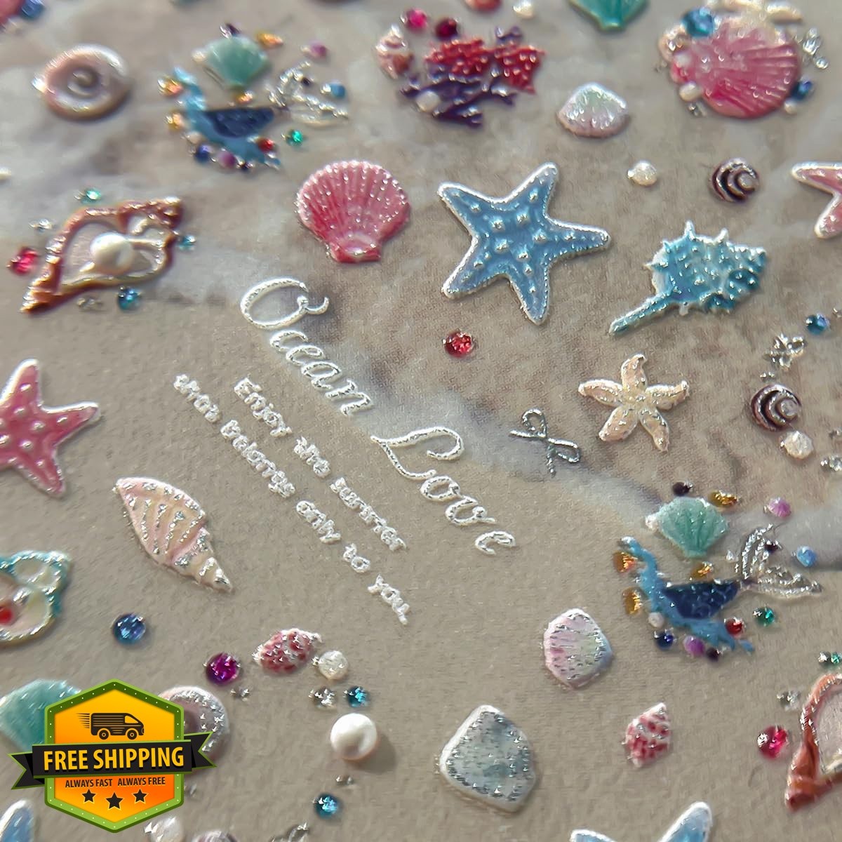 Sutaozhi Summer Beach Nail Stickers 21 Pearl