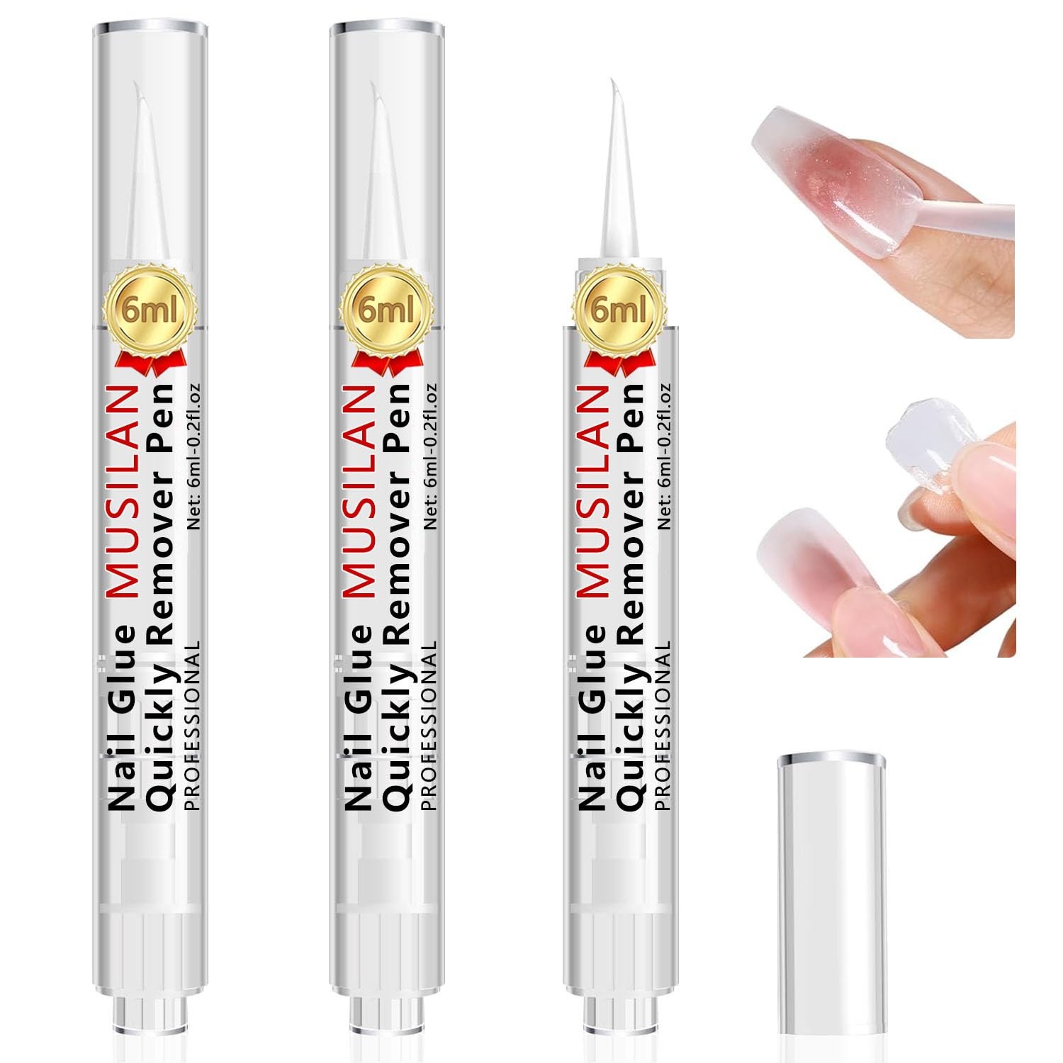 3 IN 1 Nail Glue Remover,3PCS 6ML Remover Pen For Press On…