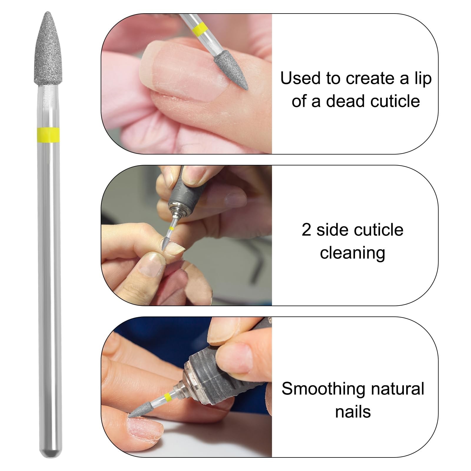 Nail Drill Bit Russian Manicure Drill Bits Nature Nail Buffer Bit for Cuticle…