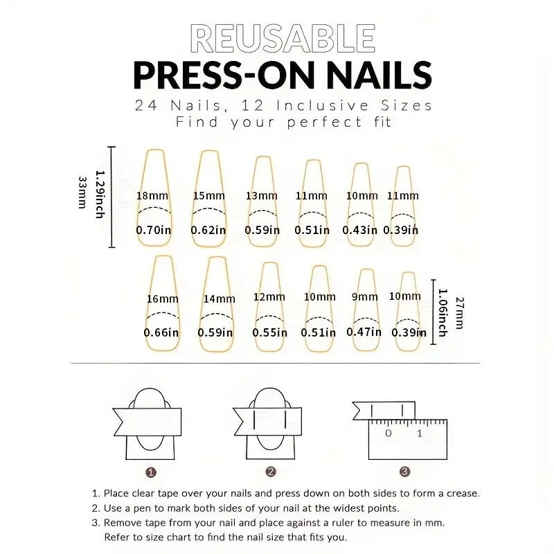 24pcs European And American Style Fake Nails, Black Gradient Press On Nails