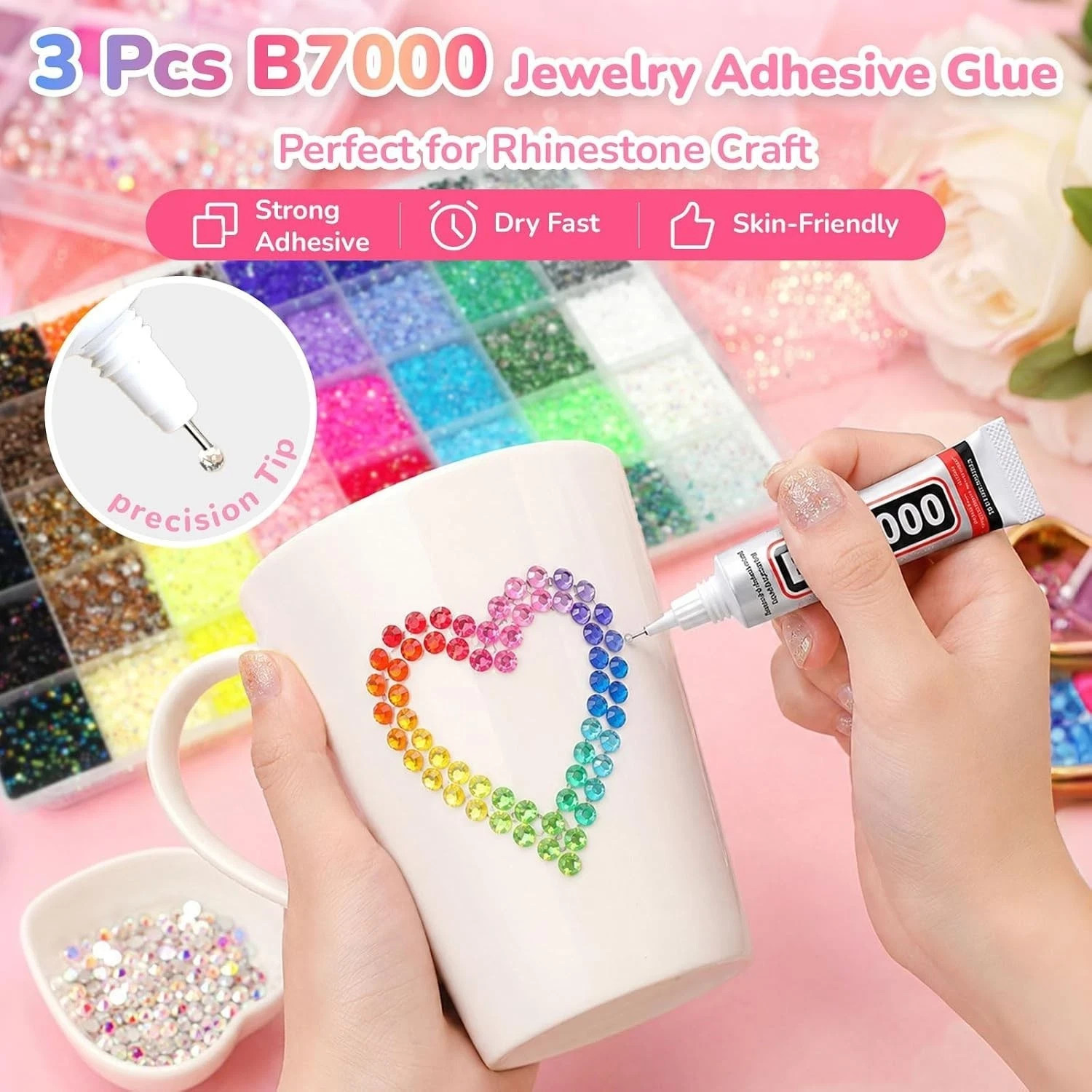 Bedazzling Kit 40 Colors Bedazzler Kit with Rhinestones Resin Jelly 40000 PCS