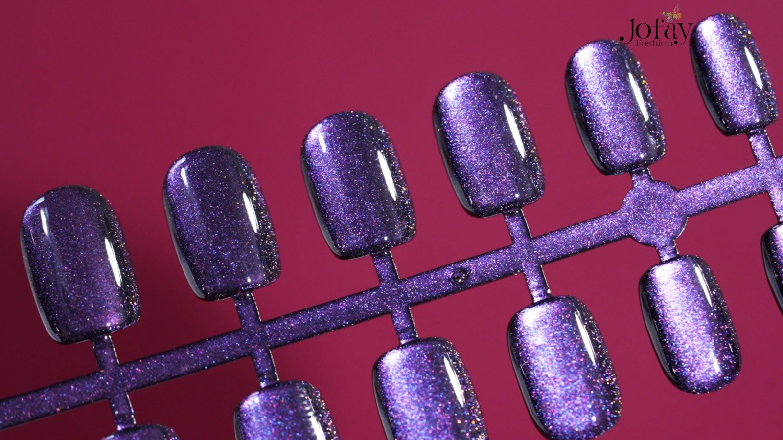 Cat Eye Press on Nails – 5 Styles, 160Pcs Glitter Acrylic Fake Nails for Women