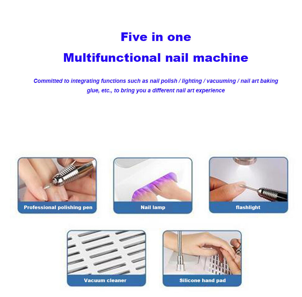 3000rpm Nail Polishing Machine Nail Vacuum Cleaner with 360° LED Light 110/240V