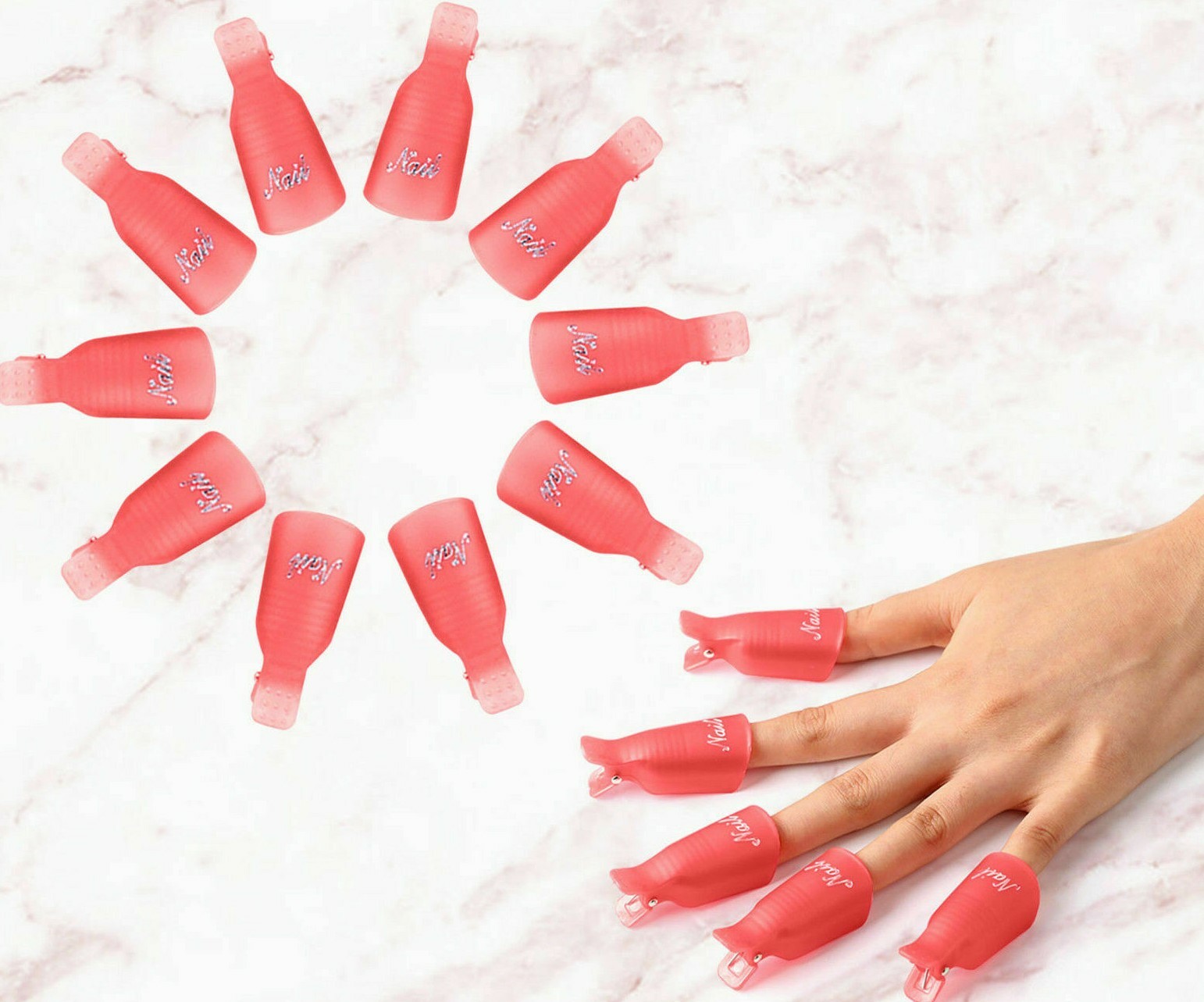 5Pcs/10Pcs UV Gel Polish Remover Wraps Silicone Soak Off Cap Clip Nail Art Tools