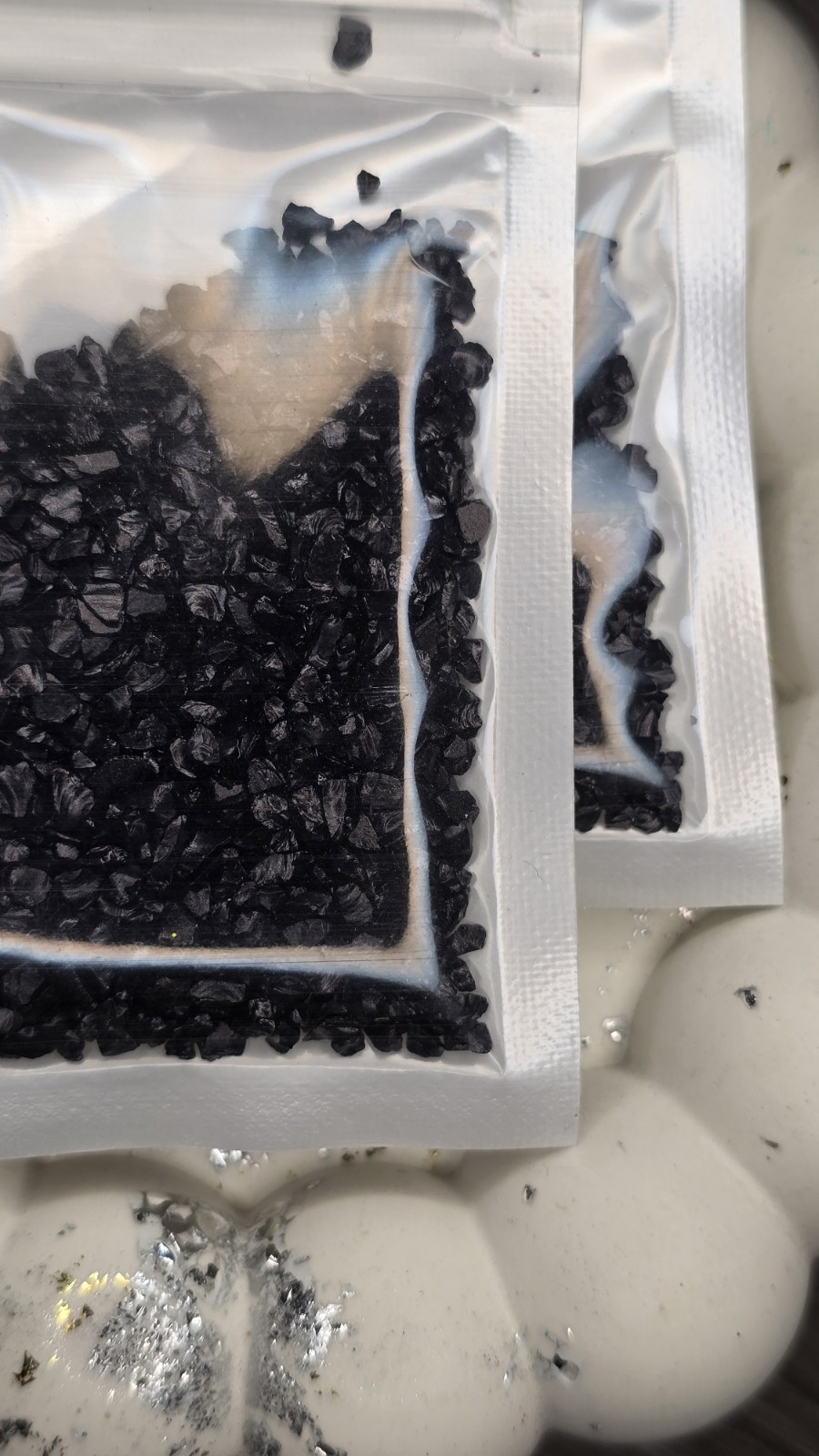 15g bag Black crushed glass craft decoration