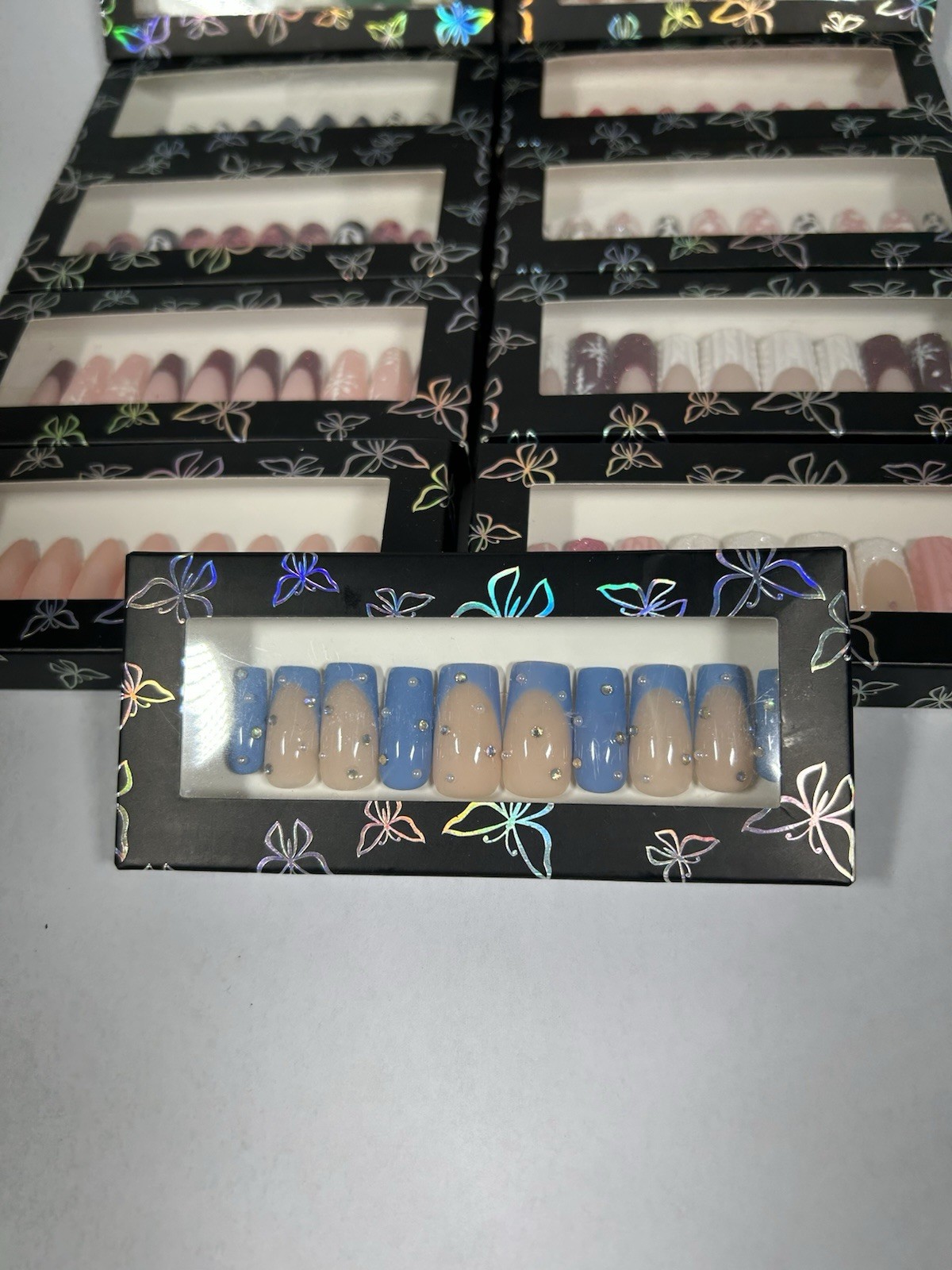 (Lot of 18) Press On Nails – Handmade / Boutique Style – New – Mixed Designs