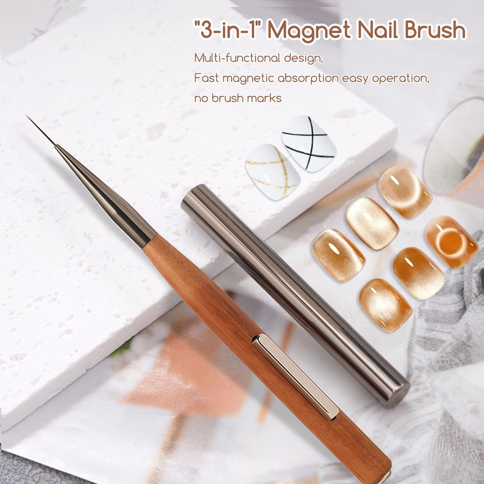 1 Piece 3-in-1 Nail Art Pen, Liner Brush for Fine Detailing and Smooth Lines,…