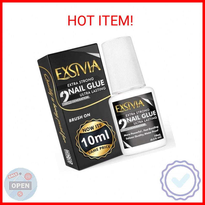 Super Strong Nail Glue for Press On Nails, Acrylic Nails & Nail Tips (10ml),Extr